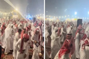 بالفيديو.. هطول الأمطار الغزيرة  تفاجئ احتفال أهالي الأحساء بالعيد وتدفعهم للهروب