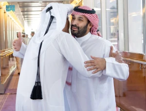 أمير قطر يغادر ‎جدة وولي العهد في مقدمة مودعيه