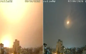 بالفيديو: لحظة سقوط صاروخ  بالستي إيراني في بيتاح تكفا وسط إسرائيل