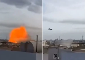 بالفيديو.. لحظة قصف طائرة مسيّرة منشأة تجارية في أربيل بالعراق