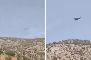 تحليق مروحية أمريكية داخل الأجواء الإيرانية في مهمة لإنقاذ طيار أمريكي سقطت طائرته داخل الأراضي الإيرانية