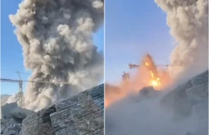 ‏فيديو قريب يوثق لحظة نسف جسر B1  الذي يربط مدينة كرج بطهران