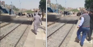 مصر.. بالفيديو: لحظة نجاة ركاب توك توك من الموت في اللحظات الأخيرة قبل مرور قطار مسرع