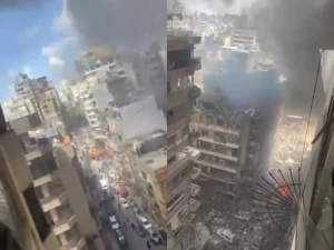 فيديو لآثار الدمار الذي سببها القصف الإسرائيلي العنيف على بيروت