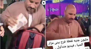بالفيديو.. مصري يقدم "مليون جنيه" نقوطًا لعريس في حفل زفافه بالمنيا ويثير دهشة الحاضرين