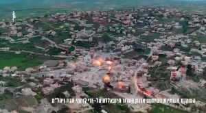 بالفيديو.. لحظة قصف مدينة بنت جبيل «معقل حزب الله» جنوب لبنان.. وتدمير حي بالكامل