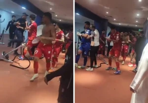 بالفيديو.. محاولة اعتداء لاعبي زاخو على البليهي في غرفة الملابس