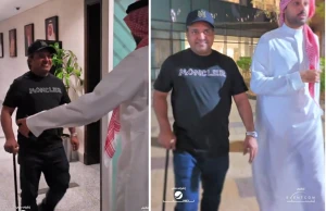 ظهر متكئًا على عكاز.. بالفيديو: وصول الفنان راشد الماجد إلى جدة لإحياء حفل غنائي