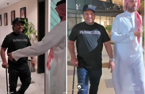 ظهر متكئًا على عكاز.. بالفيديو: وصول الفنان راشد الماجد إلى جدة لإحياء حفل غنائي