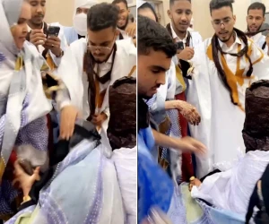 بالفيديو: ردة فعل عريس موريتاني تجاه فتاة مازحت عروسه بصاعق كهربائي أثناء حفل الزفاف