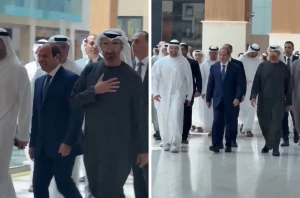 بالفيديو.. محمد بن زايد والسيسي يتجولان داخل مول تجاري في أبوظبي