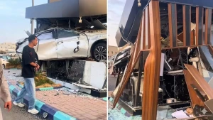بالفيديو.. «لكزس» تقتحم مقهى في جدة بسبب السرعة العالية