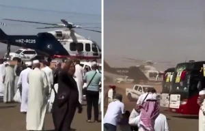 بالفيديو.. طائرة إسعاف سعودية تنقل مسنة عراقية بعد تعرضها لأزمة صحية في حائل أثناء سفرها براً لأداء  الحج