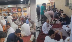 الزبائن افترشوا الأرصفة لتناول الطعام.. بالفيديو: ازدحام كبير داخل مطعم في حي السلي بالرياض يثير الجدل