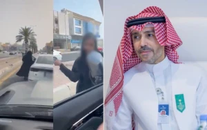 محامٍ يوضح التحليل القانوني لمقطع متداول لامرأة أثناء خروجها من سيارتها واعتدائها بالشتم  والبصق على رجل داخل مركبته والذي قام بتصوير الواقعة
