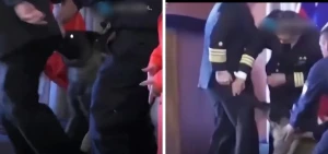 بالفيديو: كلب مدرب لكشف المخدرات ينقض فجأة على مسؤول كبير  في البحرية التشيلية ويمزق بنطاله