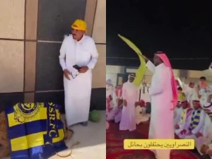 بالفيديو: عرضة وسامري ونحر جمل.. النصراويون يواصلون احتفالاتهم في حائل