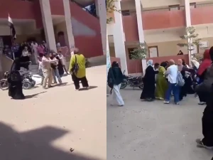 مصر.. بالفيديو: أولياء أمور يعتدون على معلمة بعد رفضها السماح للطلاب بالغش!