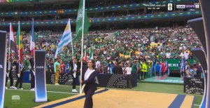 من بينها السعودية... بالفيديو: استعراض أعلام المنتخبات المشاركة في بطولة   كأس العالم 2026 خلال حفل الافتتاح في المكسيك