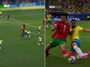 صاحب الشعر الكثيف.. بالفيديو: مهارات اللاعب المغربي أيوب بوعدي تخطف الأنظار أمام البرازيل في أول ظهور مونديالي