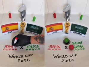 بالفيديو: شخص يوثق تجربة غريبة لتوقّع نتيجة مباراة السعودية وإسبانيا في كأس العالم 2026