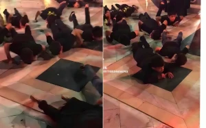 فيديو لأطفال صغار يزحفون على وجوههم وأيديهم خلف ظهورهم في كربلاء