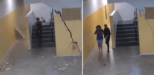 بالفيديو: سكان يهربون من عمارة قبل انهيارها بلحظات في فنزويلا