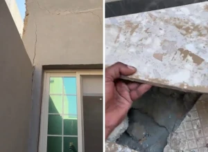 "حسبي الله عليك  البيت مخلخل خلخلة".. بالفيديو: مواطن يوثق تشققات وتصدعات واسعة داخل جدران منزله
