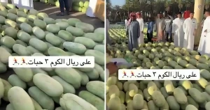 "3 حبات بريال".. بالفيديو.. حراج على الحبحب في أحد أسواق القصيم