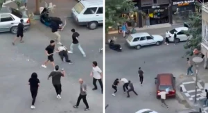 بالفيديو.. مشاجرة بالحجارة والسكاكين والهراوات بين عدة أشخاص وسط شارع عام في تركيا