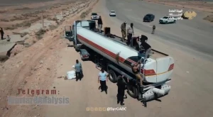 بالفيديو: لحظة ضبط  السلطات السورية شاحنة  أسلحة إيرانية مخبأة داخل ناقلة نفط متجهة إلى حزب الله الإرهابي في لبنان