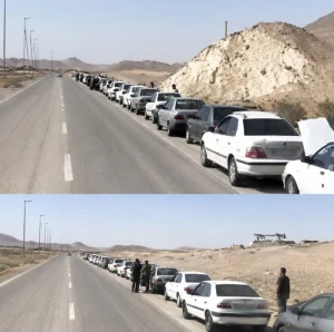 أزمة البنزين تتفاقم في إيران.. بالفيديو: طوابير سيارات طويلة أمام محطات الوقود في طهران وكرمان