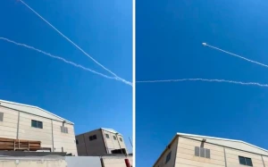 بالفيديو.. لحظة اعتراض صواريخ أطلقتها إيران فوق العقبة بالأردن