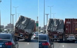 فيديو يوثق ردة فعل سائق شاحنة في مصر لمنع سيارة من الانقلاب في اللحظة الأخيرة main