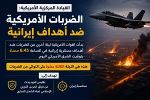 قبل قليل .. ‏القيادة المركزية الأمريكية تعلن شن ضربات عسكرية جديدة ضد مواقع مرتبطة بإيران