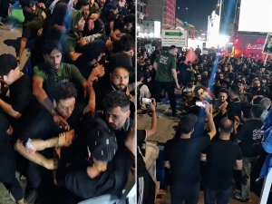 فيديو لاعتداء عناصر المليشيات التابعة لإيران في العراق على شاب عراقي يرفع صورة مقتدى الصدر