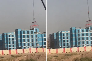 كله تركيب ما أدري .. بالفيديو.. مواطن يستعرض مبني بتصميم غريب على طريق محافظة ضرماء