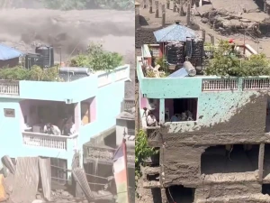 السكان احتفلوا ورفعوا الراية الحمراء.. فيديو جديد للمنزل الأخضر الذي تصدى لفيضان النيبال ولم يهتز