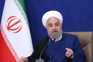 على التلفزيون الإيراني احترام الشعب .. حسن روحاني يدعو إلى الدخول في التفاوض مع أمريكا  وفتح مضيق هرمز