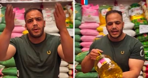«الأسعار ترتفع كل يوم».. بالفيديو: صاحب متجر إيراني يشكو من غلاء زيت الطعام