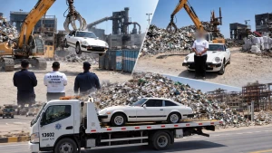 نهاية سيارة مفحط كويتي .. بالفيديو: الداخلية الكويتية تضبط قائدها وتتلف مركبته بـ"الكبس"