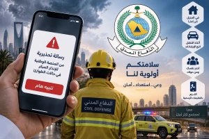 الدفاع المدني ينشر إرشادات مهمة للتعامل مع رسائل الإنذار المبكر في نجران وأبها وجازان