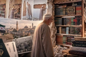 بعد 15 عامًا.. بالفيديو : سوري يعود إلى منزله في دمشق ويهدم جدارًا أخفى خلفه مئات الكتب  الإسلامية خوفًا من نظام الأسد