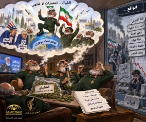 «انتصارات من وحي الخيال».. كاريكاتير ساخر يصوّر قادة الحرس الثوري بعيدًا عن الواقع