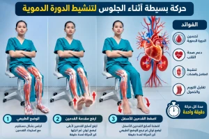 تجلس لساعات طويلة؟.. بالفيديو : 4 تمارين بسيطة لتنشيط الجسم وتحسين الدورة الدموية