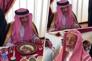 بعد سنوات طويلة..بالفيديو:  الأمير سلطان بن سلمان يلتقي معلمه" ستر السواط" ويستعيد ذكريات دروس الإجازة الصيفية بالطائف