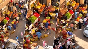 بالفيديو.. مشاجرة بين بائعي الخضار في مصر وإلقاء الخضروات والفاكهة على الأرض