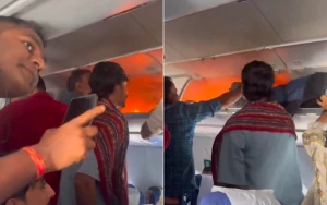 بالفيديو.. اشتعال بطارية شحن متنقلة داخل حقيبة راكب يجبر طائرة على الهبوط اضطراريًا