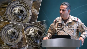 بالفيديو.. التحالف يعرض لأول مرة أجزاء من صاروخ «كروز» استخدمته الميليشيا الحوثية في استهداف مطار الملك خالد الدولي بالرياض