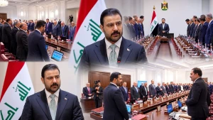 أحدهم وضع أصبعه وآخر وضع يده على ورقة … بالفيديو.. رئيس الوزراء العراقي يفاجئ الوزراء بقسم شرف أمام المصاحف وعدم قبول الهدايا وردة فعلهم تثير الجدل